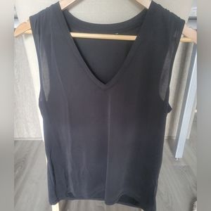 Lucky Brand Black V-neck 74% Modal, 26% polyester Semi-sheer, lightweight